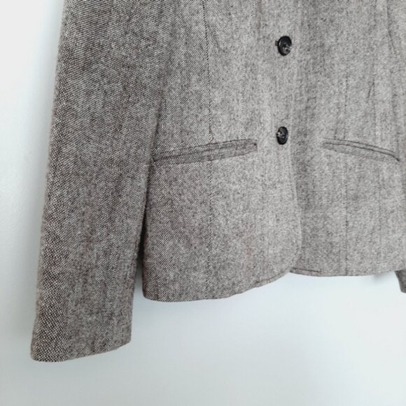 MICHAEL KORS Wool Blend Button up Blazer Jacket Tweed Style Gray Fabric Sz 4 - Picture 6 of 13